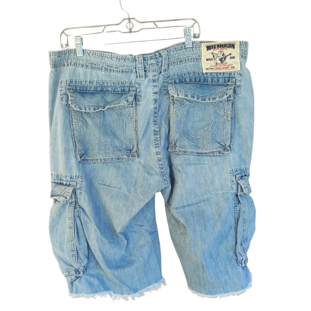 True Religion Big T Cargo Cut Off Shorts